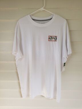 Volcom Men's White 100% Cotton Short Sleeve Graphic Print Shirt Size M
